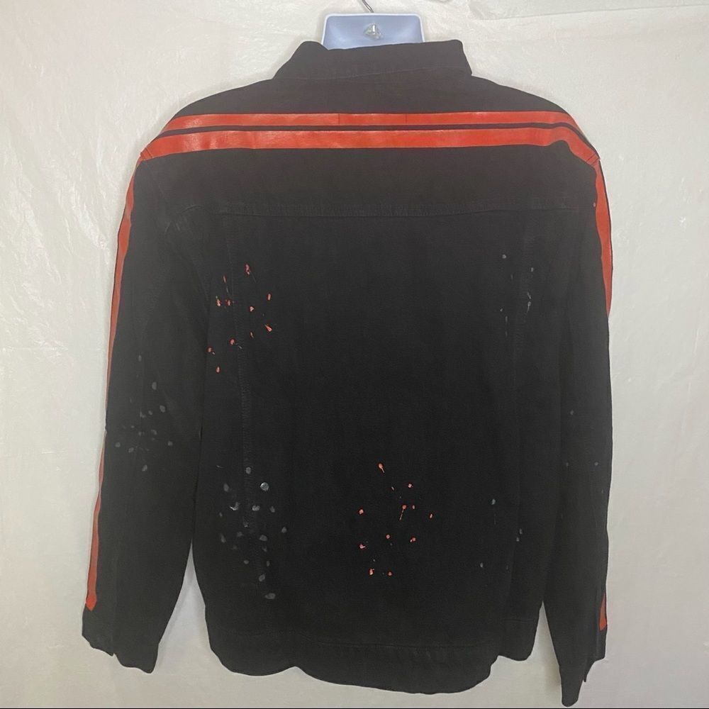 Black & Red Fashion Nova Men denim jacket Size XL - Picture 8 of 8